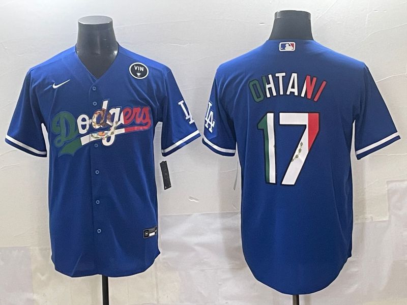 Men 2025 Los Angeles Dodgers #17 Ohtani Blue Nike MLB Jersey style 71510->los angeles dodgers->MLB Jersey